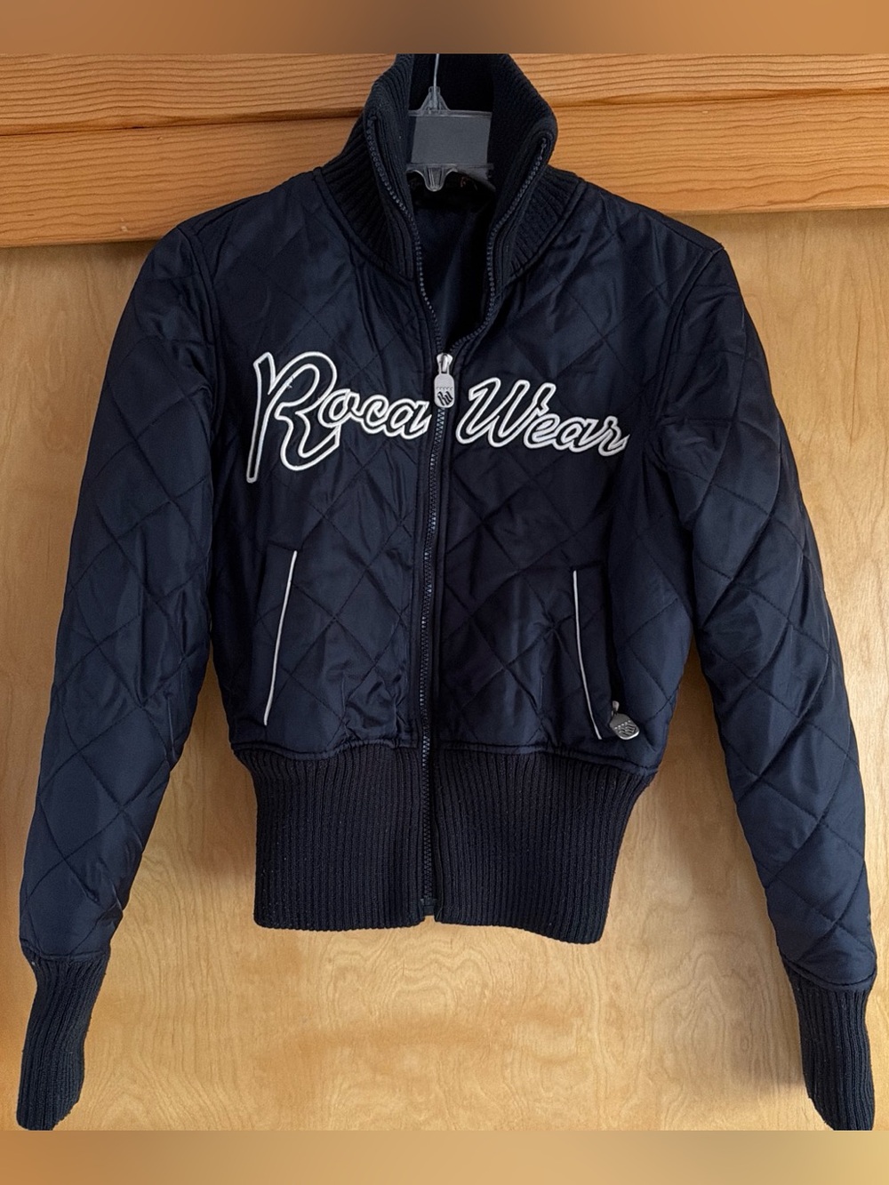 Vintage Rocawear Black Bomber Jacket with Script Logo